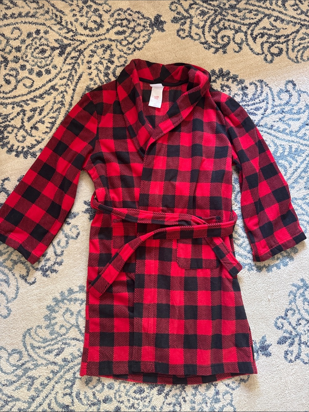 Wondershop Kids Red and Black Buffalo Plaid Robe